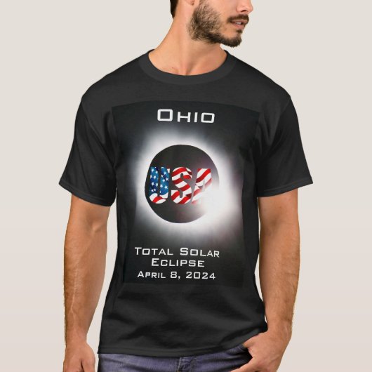 Ohio USA Gesamte Sonnenfinsternis 8. April 2024 T-Shirt (Vorderseite)