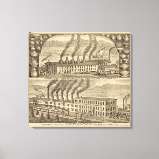 Ohio Valley Pottery, Laughlin Brothers Leinwanddruck (Vorderseite)