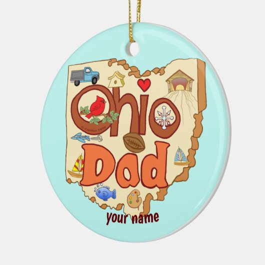Ohio Vater Keramik Ornament (Links)