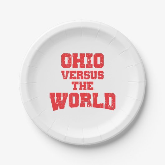 OHIO VERSUS DIE WELT PAPPTELLER (Vorderseite)