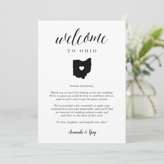 Ohio Wedding Welcome Letter & Itinerary (Stehend Vorderseite)