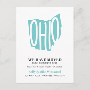 OHIO Wir haben neue Adresse Neue Zuhause Postkarte