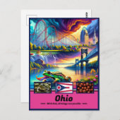 Ohio Wonders Ikonische Sehenswürdigkeiten Postkarte (Vorne/Hinten)