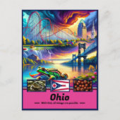 Ohio Wonders Ikonische Sehenswürdigkeiten Postkarte (Vorderseite)