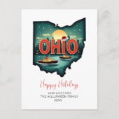 Ohio Xmas Karte Happy Holidays Flat Holiday Card (Vorderseite)
