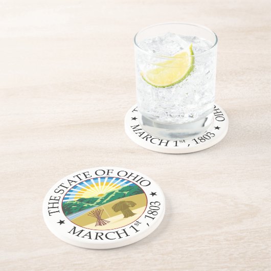Ohio-Zeichen Getränkeuntersetzer (Seite)