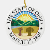 Ohio-Zeichen Keramik Ornament (Vorne)