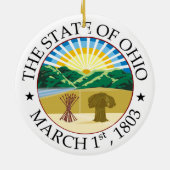 Ohio-Zeichen Keramik Ornament (Hinten)