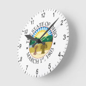 Ohio-Zeichen Runde Wanduhr (Winkel)