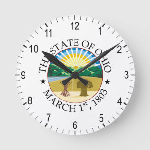Ohio-Zeichen Runde Wanduhr