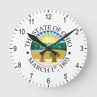 Ohio-Zeichen Runde Wanduhr