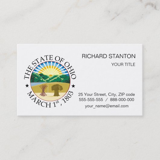 Ohio-Zeichen Visitenkarte (Vorderseite)