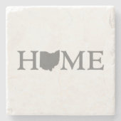 Ohio Zuhause Buckeye Staat Shaped Letter Ohioan Gr Steinuntersetzer (Vorderseite)