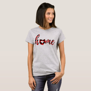 Ohio Zuhause Buffalo Karo Staat Herzo T-Shirt