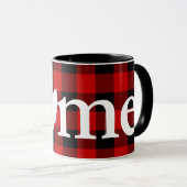 Ohio-Zuhause-Herz-rotes Büffel-Karo-Muster Tasse (VorderseiteRechts)