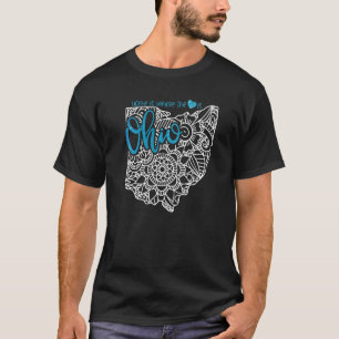 Ohio Zuhause Staat Oh Mandala Map Usa America Us P T-Shirt
