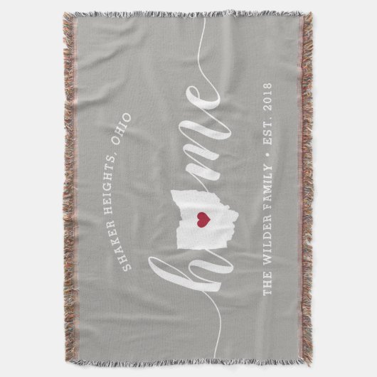 Ohio Zuhause Staat Personalisiert Decke (Vorderseite Vertikal)