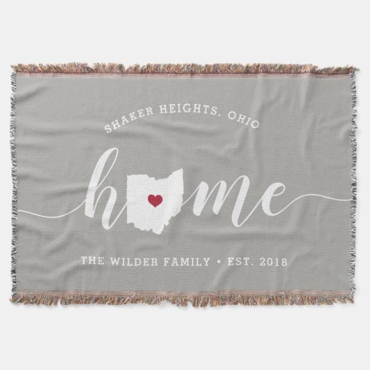 Ohio Zuhause Staat Personalisiert Decke (Vorderseite)