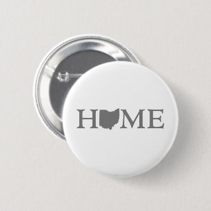 Ohio ZUHAUSE Staat Shaped Letter Ohioan Buckeye Button