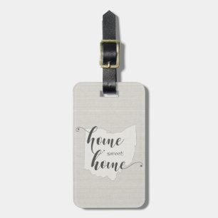Ohio - Zuhause Sweet Zuhause burlap look Gepäckanhänger