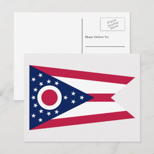 Ohioan Flag, Flagge von Ohio Postkarte (Vorne/Hinten)