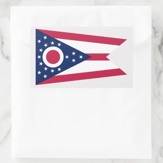 Ohioan Flag, Flagge von Ohio Rechteckiger Aufkleber (Tasche)