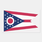 Ohioan Flag, Flagge von Ohio Rechteckiger Aufkleber (Vorderseite)