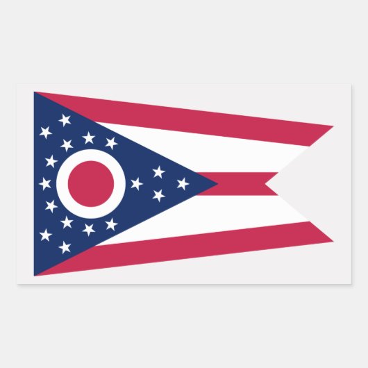 Ohioan Flag, Flagge von Ohio Rechteckiger Aufkleber (Vorderseite)
