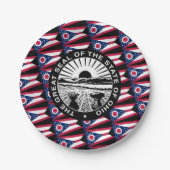 Ohioan Flag & Seal, Ohio Pappteller (Vorderseite)
