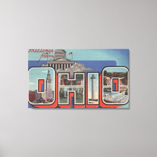 OhioGroße BuchstabenszenenOhio Leinwanddruck (Vorderseite)