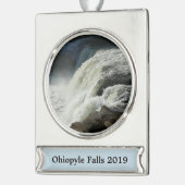 Ohiopyle Falls in Pennsylvania Banner-Ornament Silber (Links)