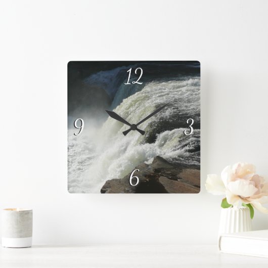 Ohiopyle Falls in Pennsylvania Quadratische Wanduhr (Zuhause)