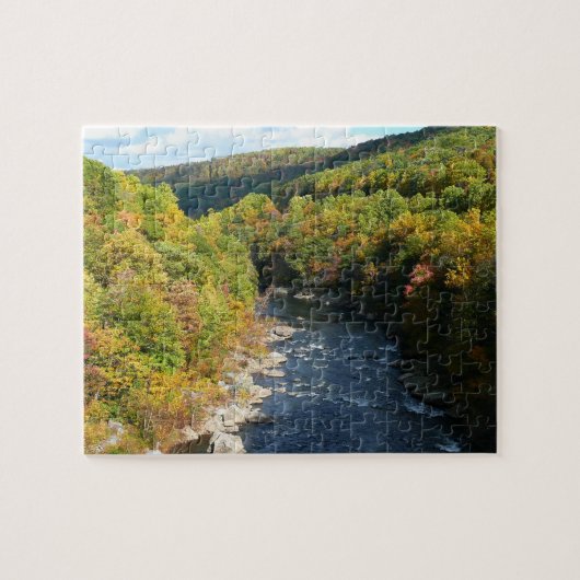 Ohiopyle Fluss im Herbst I Pennsylvania Herbst Puzzle (Horizontal)