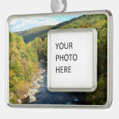 Ohiopyle Fluss im Herbst I Pennsylvania Herbst Rahmen-Ornament Silber (Links)