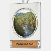 Ohiopyle Fluss im Herbst II Pennsylvania Herbst Banner-Ornament Silber (Links)