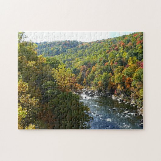 Ohiopyle Fluss im Herbst II Pennsylvania Herbst Puzzle (Horizontal)