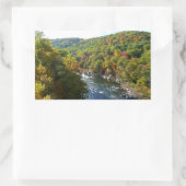 Ohiopyle Fluss im Herbst II Pennsylvania Herbst Rechteckiger Aufkleber (Tasche)
