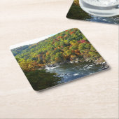 Ohiopyle Fluss im Herbst II Pennsylvania Herbst Rechteckiger Pappuntersetzer (angewinkelt)