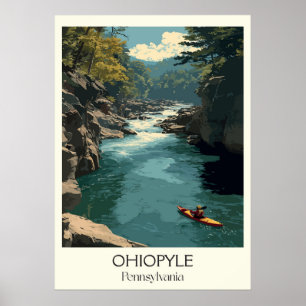 Ohiopyle Pennsylvania Vintager Whitewater River Ar Poster