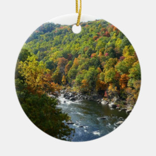 Ohiopyle River im Herbst II Pennsylvania Herbst Keramik Ornament