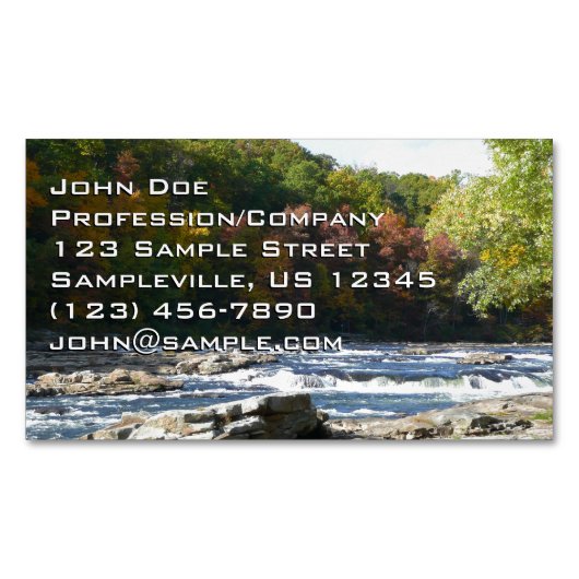 Ohiopyle River Rapids in Herbst Pennsylvania Herbs Magnetische Visitenkarte (Vorderseite)