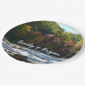 Ohiopyle River Rapids in Herbst Pennsylvania Herbs Pappteller (Schrägansicht)