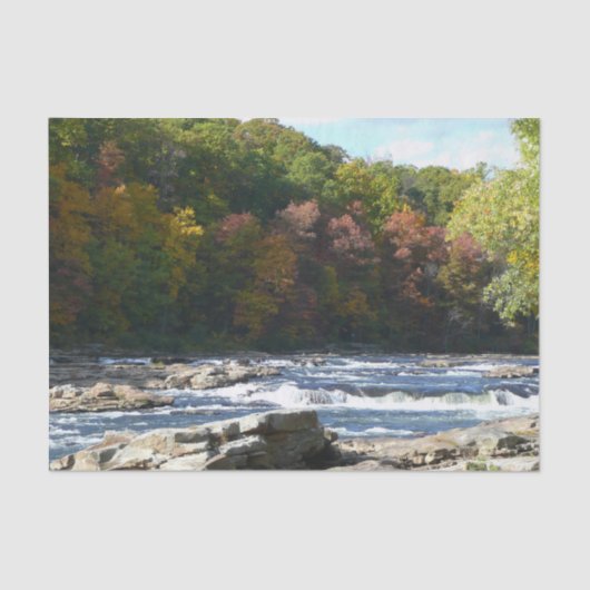 Ohiopyle River Rapids in Herbst Pennsylvania Herbs Seidenpapier (Vorderseite)