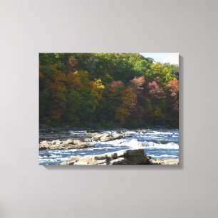 Ohiopyle River Stromschnellen im Herbst Pennsylvan Leinwanddruck