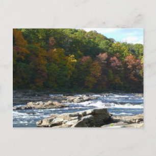 Ohiopyle River Stromschnellen im Herbst Pennsylvan Postkarte