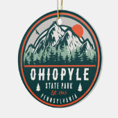 Ohiopyle Staat Park Pennsylvania Retro Sunset Keramik Ornament (Links)