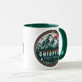 Ohiopyle Staat Park Pennsylvania Retro Sunset Tasse (VorderseiteRechts)