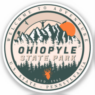 Ohiopyle Staat Park Pennsylvania Wandern neben dem Aufkleber