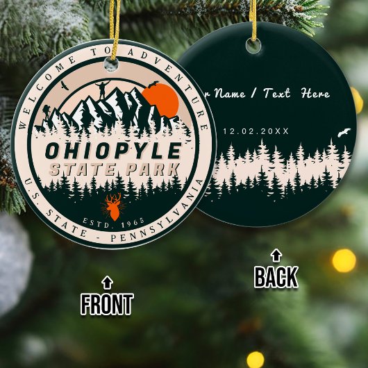 Ohiopyle Staat Park Pennsylvania Wandern neben dem Keramik Ornament