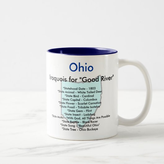 Ohiosymbole u. -karte zweifarbige tasse (Rechts)